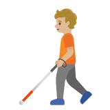 Google(Android) Person With White Cane: Medium-Light Skin Tone Emoji