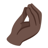 Google(Android) Pinched Fingers: Dark Skin Tone Emoji