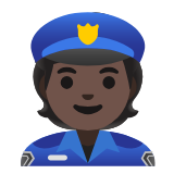 Google(Android) Police Officer: Dark Skin Tone Emoji