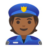 Google(Android) Police Officer: Medium-Dark Skin Tone Emoji