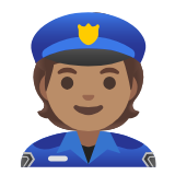 Google(Android) Police Officer: Medium Skin Tone Emoji