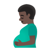 Google(Android) Pregnant Man: Dark Skin Tone Emoji