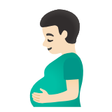 Google(Android) Pregnant Man: Light Skin Tone Emoji