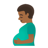 Google(Android) Pregnant Man: Medium-Dark Skin Tone Emoji