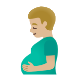 Google(Android) Pregnant Man: Medium-Light Skin Tone Emoji