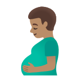 Google(Android) Pregnant Man: Medium Skin Tone Emoji