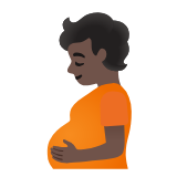 Google(Android) Pregnant Person: Dark Skin Tone Emoji