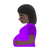 Google(Android) Pregnant Woman: Dark Skin Tone Emoji