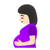 Google(Android) Pregnant Woman: Light Skin Tone Emoji