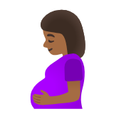 Google(Android) Pregnant Woman: Medium-Dark Skin Tone Emoji