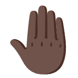 Google(Android) Raised Back Of Hand: Dark Skin Tone Emoji