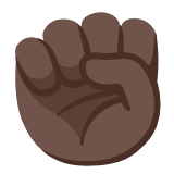 Google(Android) Raised Fist: Dark Skin Tone Emoji