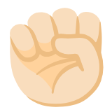 Google(Android) Raised Fist: Light Skin Tone Emoji