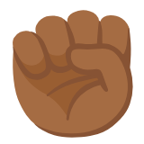 Google(Android) Raised Fist: Medium-Dark Skin Tone Emoji