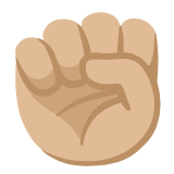 Google(Android) Raised Fist: Medium-Light Skin Tone Emoji