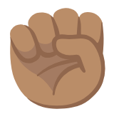 Google(Android) Raised Fist: Medium Skin Tone Emoji