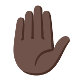 Google(Android) Raised Hand: Dark Skin Tone Emoji