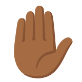 Google(Android) Raised Hand: Medium-Dark Skin Tone Emoji