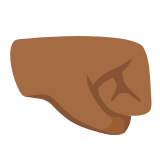 Google(Android) Right-Facing Fist: Medium-Dark Skin Tone Emoji