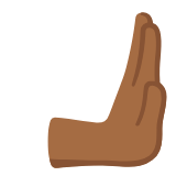 Google(Android) Rightwards Pushing Hand: Medium-Dark Skin Tone Emoji