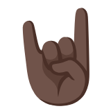 Google(Android) Sign Of The Horns: Dark Skin Tone Emoji