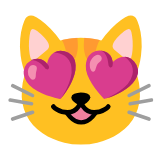 Google(Android) Smiling Cat With Heart-Eyes Emoji