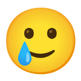 Google(Android) Smiling Face With Tear Emoji