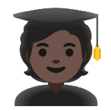 Google(Android) Student: Dark Skin Tone Emoji