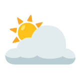 Google(Android) Sun Behind Large Cloud Emoji