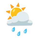 Google(Android) Sun Behind Rain Cloud Emoji