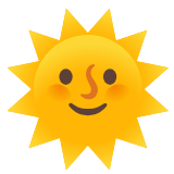 Google(Android) Sun With Face Emoji