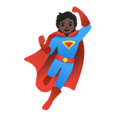 Google(Android) Superhero: Dark Skin Tone Emoji