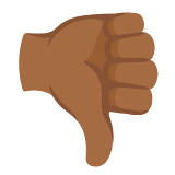 Google(Android) Thumbs Down: Medium-Dark Skin Tone Emoji