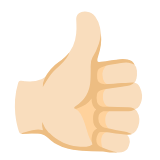 Google(Android) Thumbs Up: Light Skin Tone Emoji