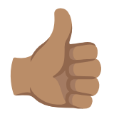 Google(Android) Thumbs Up: Medium Skin Tone Emoji