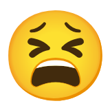 Google(Android) Tired Face Emoji