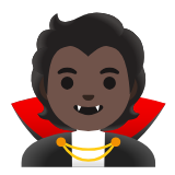 Google(Android) Vampire: Dark Skin Tone Emoji