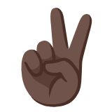 Google(Android) Victory Hand: Dark Skin Tone Emoji