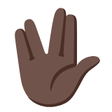 Google(Android) Vulcan Salute: Dark Skin Tone Emoji