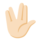 Google(Android) Vulcan Salute: Light Skin Tone Emoji