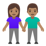 Google(Android) Woman And Man Holding Hands: Medium Skin Tone Emoji