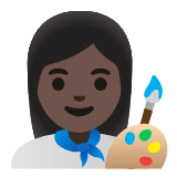 Google(Android) Woman Artist: Dark Skin Tone Emoji