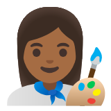 Google(Android) Woman Artist: Medium-Dark Skin Tone Emoji