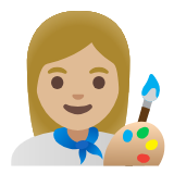 Google(Android) Woman Artist: Medium-Light Skin Tone Emoji