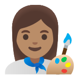 Google(Android) Woman Artist: Medium Skin Tone Emoji