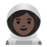 Google(Android) Woman Astronaut: Dark Skin Tone Emoji