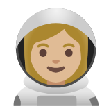 Google(Android) Woman Astronaut: Medium-Light Skin Tone Emoji