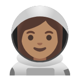 Google(Android) Woman Astronaut: Medium Skin Tone Emoji