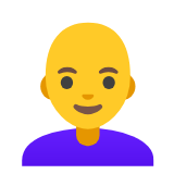 Google(Android) Woman: Bald Emoji