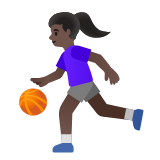 Google(Android) Woman Bouncing Ball: Dark Skin Tone Emoji